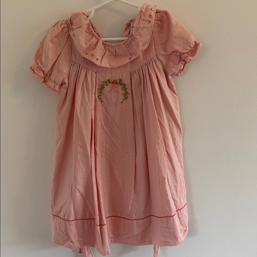 Adorable Pink Embroidered Kids Dress
